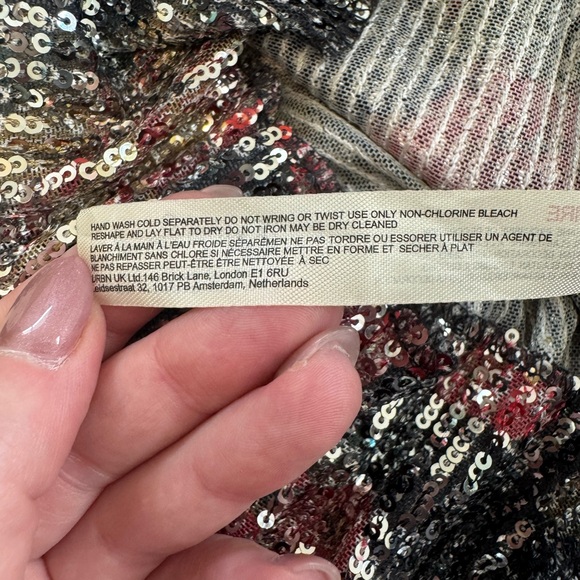 Free People intimately gold rush sequin floral long sleeve top - Picture 7 of 7